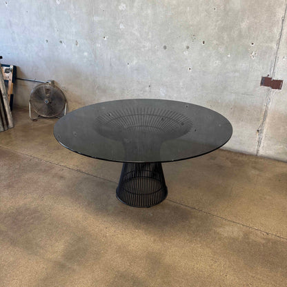 Warren Planter Style Dining Table With Smoked Glass Top