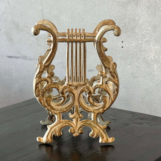 Vintage Hollywood Regency Cast Metal Magazine / Sheet Music Rack