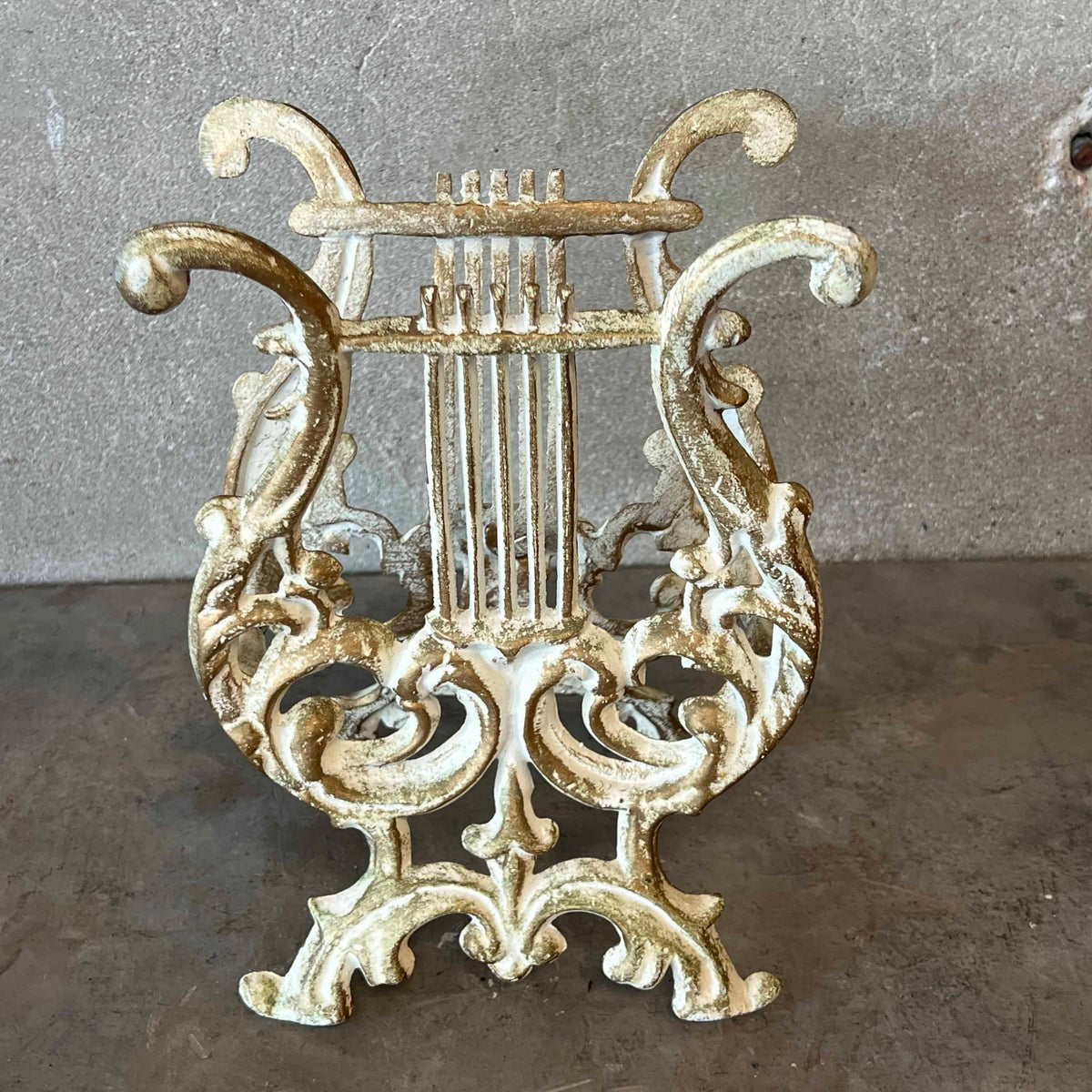 Vintage Hollywood Regency Cast Metal Magazine / Sheet Music Rack