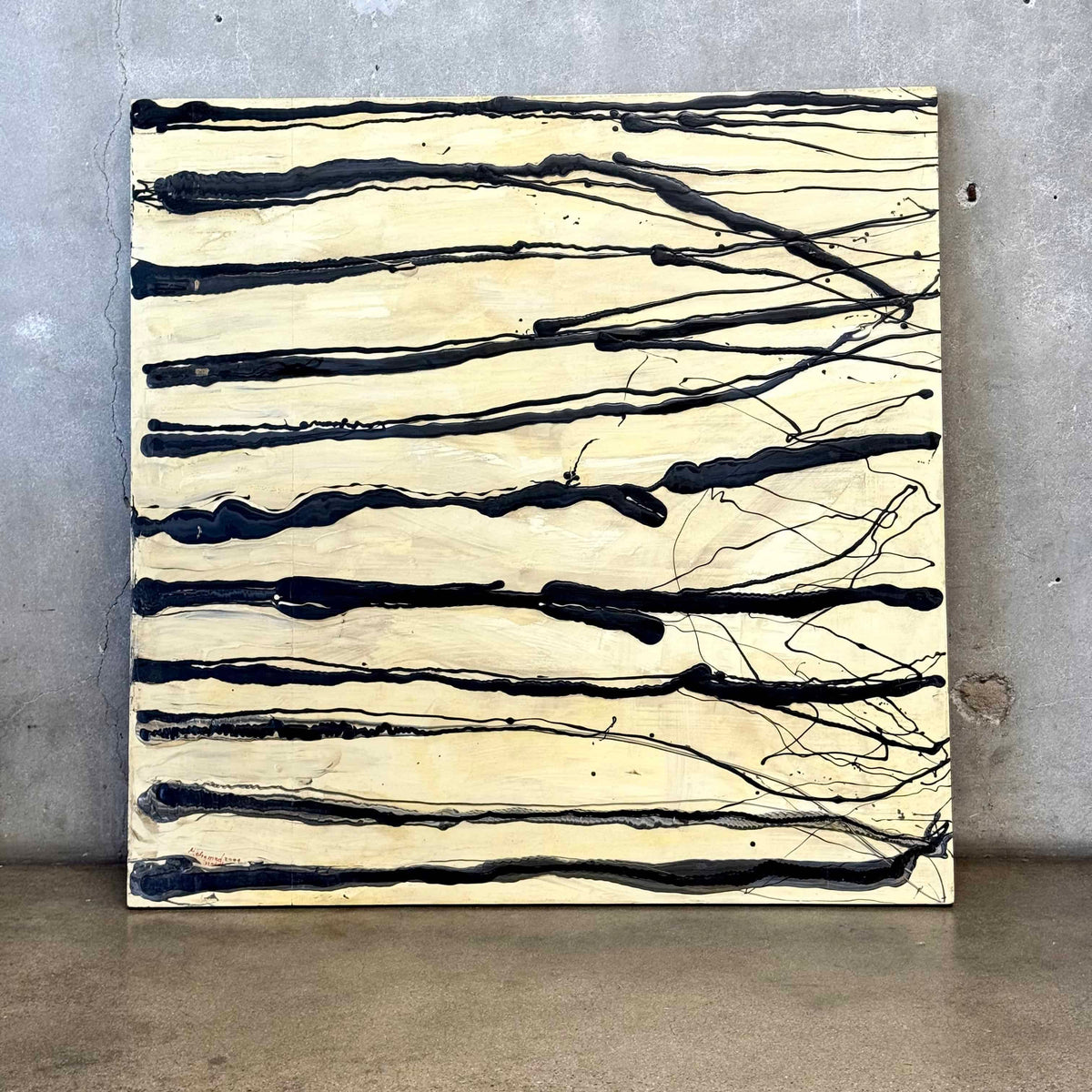 Large Abstract On Wood By Mohamed Hadid