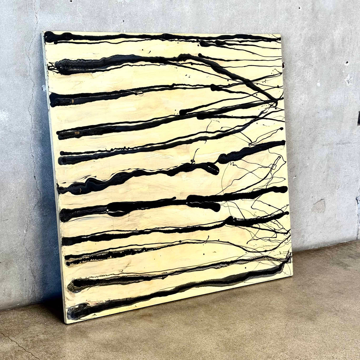 Large Abstract On Wood By Mohamed Hadid