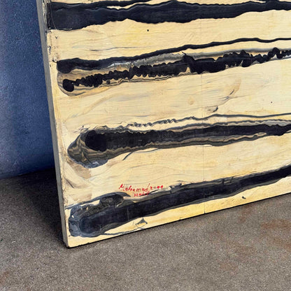 Large Abstract On Wood By Mohamed Hadid