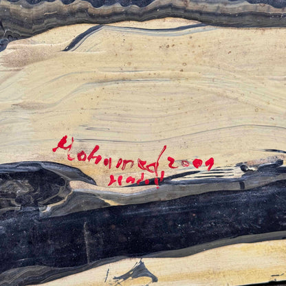 Large Abstract On Wood By Mohamed Hadid