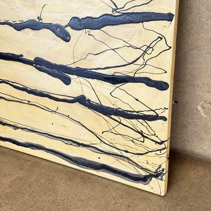 Large Abstract On Wood By Mohamed Hadid