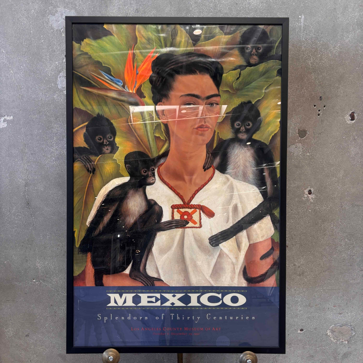 Lacma Original Museum 1991 Exhibition Poster Frida Kahlo Framed
