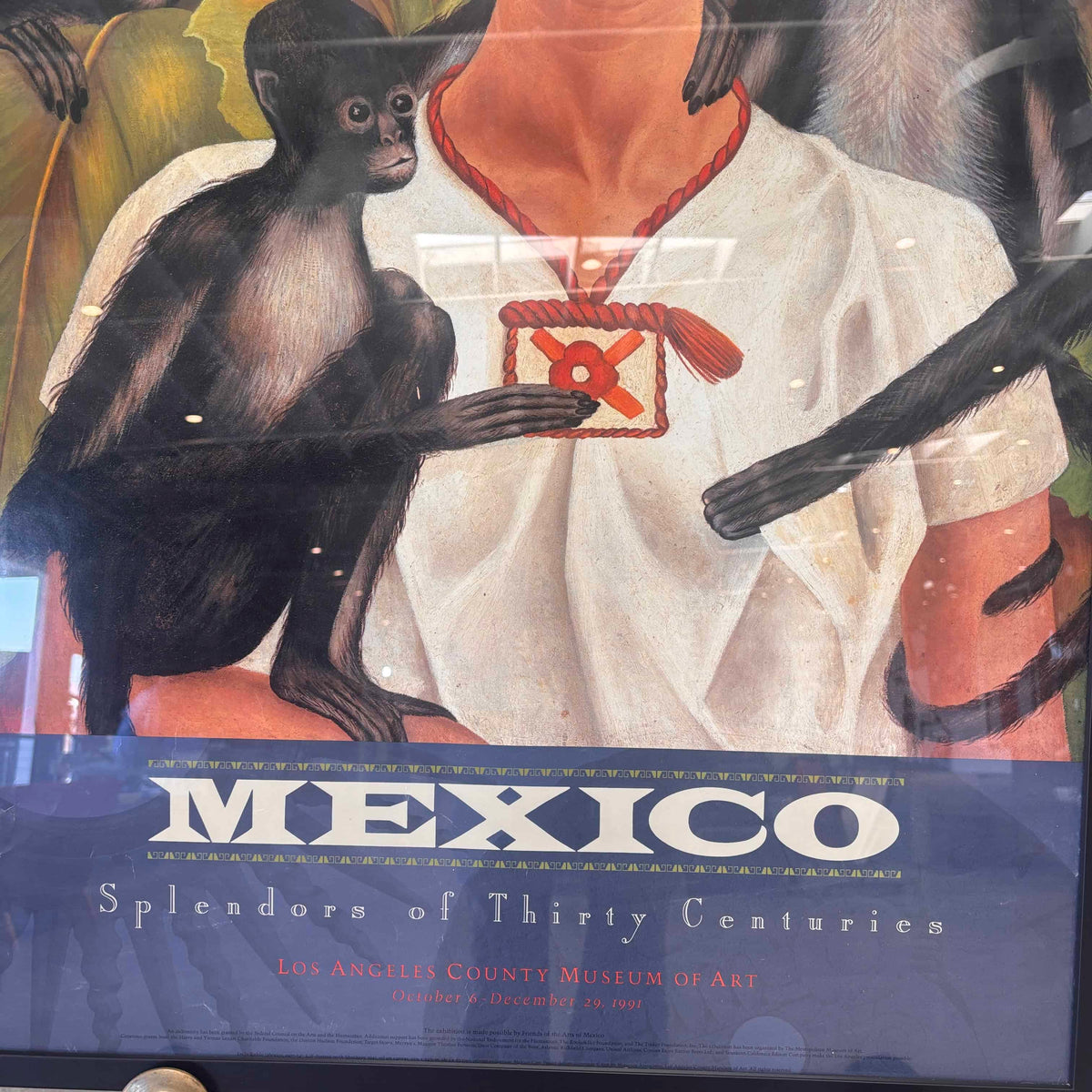 Lacma Original Museum 1991 Exhibition Poster Frida Kahlo Framed