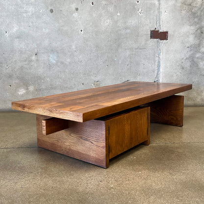 Mid Century Modern Brutalist Block Coffee Table By Lane