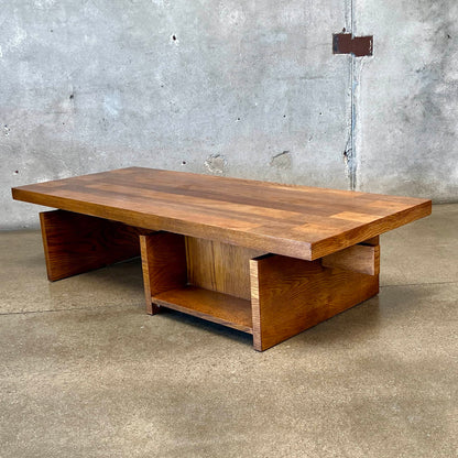 Mid Century Modern Brutalist Block Coffee Table By Lane