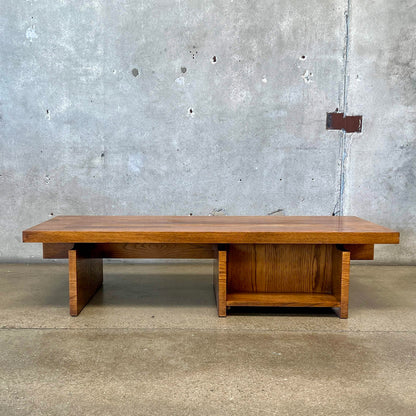 Mid Century Modern Brutalist Block Coffee Table By Lane