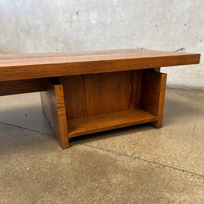 Mid Century Modern Brutalist Block Coffee Table By Lane