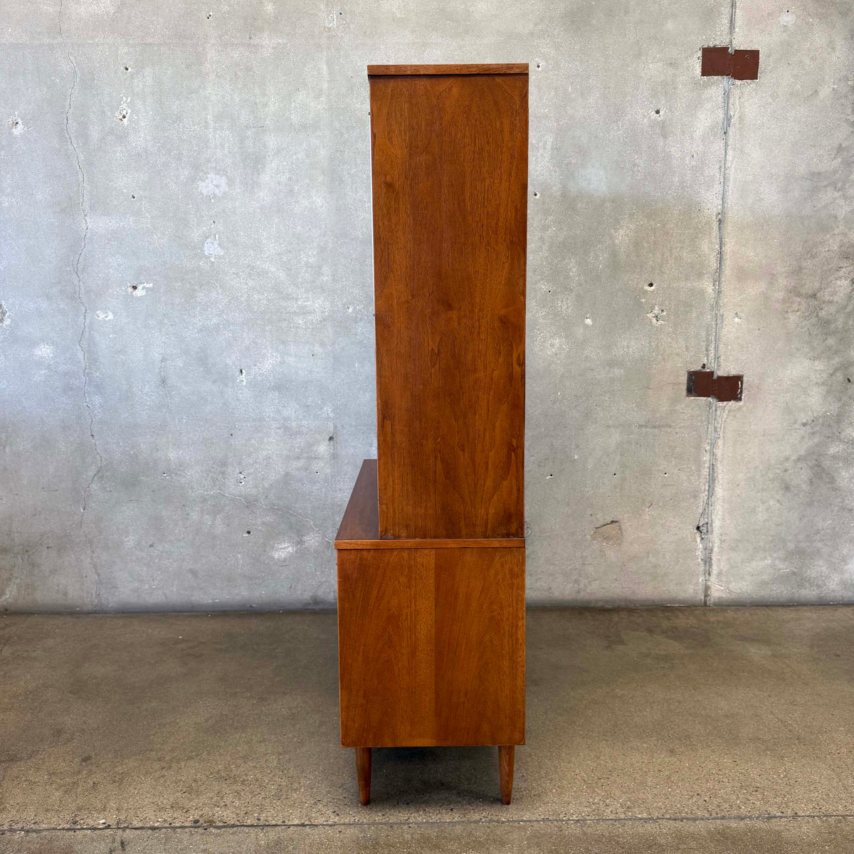 Mid Century Broyhill Sculptra Two Piece Hutch