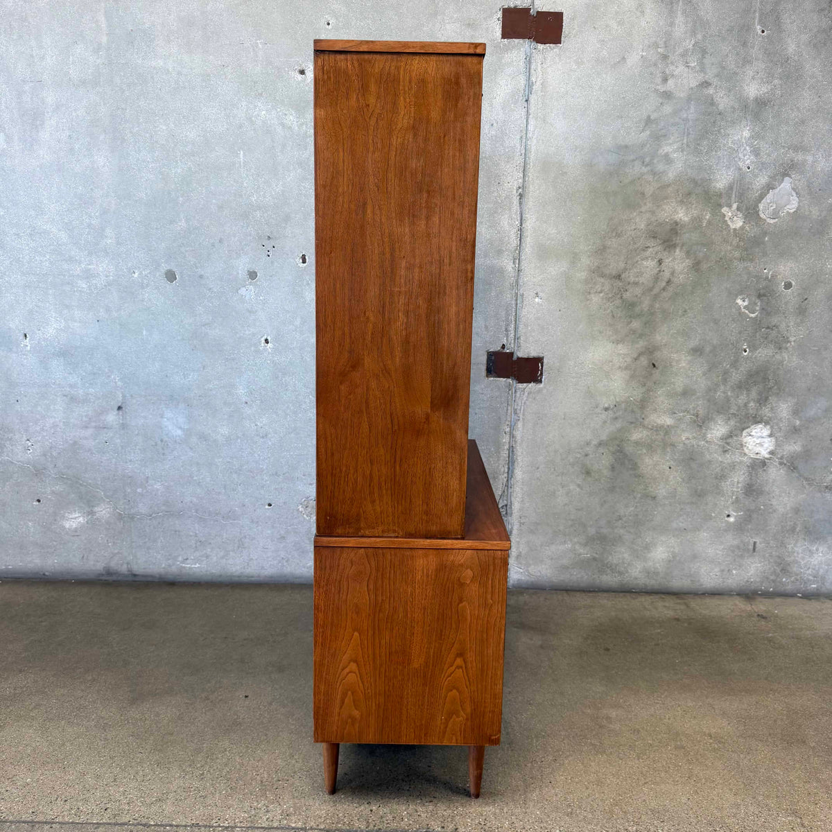 Mid Century Broyhill Sculptra Two Piece Hutch