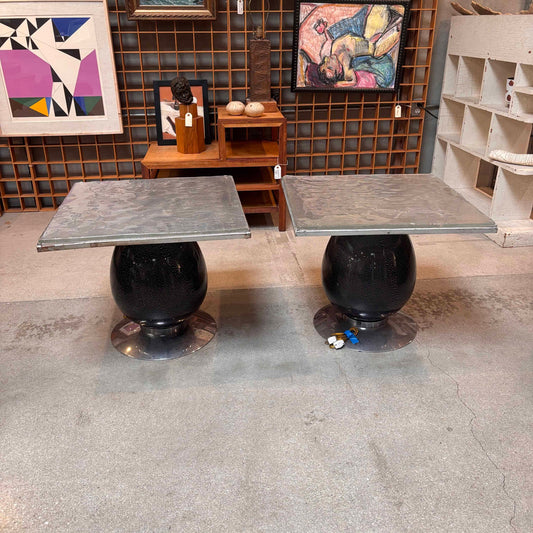 Pair Of 80's Murano Light Up Tables