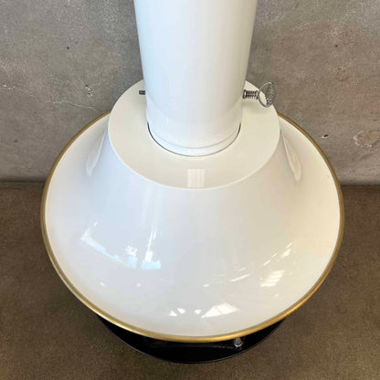 Vintage Mid Century Modern White Porcelain Enamel Finish Malm "Spin-A-Fire" Fireplace