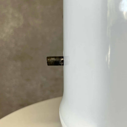 Vintage Mid Century Modern White Porcelain Enamel Finish Malm "Spin-A-Fire" Fireplace