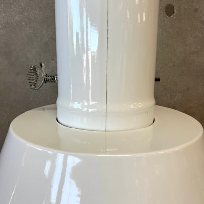 Vintage Mid Century Modern White Porcelain Enamel Finish Malm "Spin-A-Fire" Fireplace