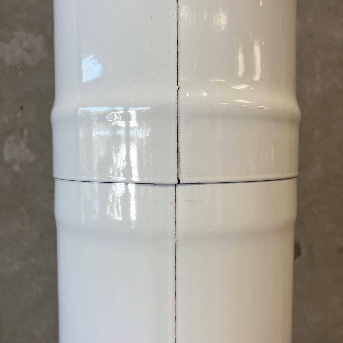 Vintage Mid Century Modern White Porcelain Enamel Finish Malm "Spin-A-Fire" Fireplace