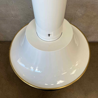 Vintage Mid Century Modern White Porcelain Enamel Finish Malm "Spin-A-Fire" Fireplace