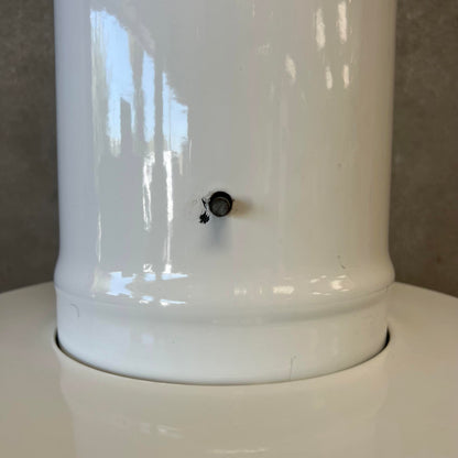 Vintage Mid Century Modern White Porcelain Enamel Finish Malm "Spin-A-Fire" Fireplace