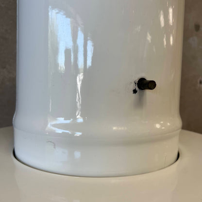 Vintage Mid Century Modern White Porcelain Enamel Finish Malm "Spin-A-Fire" Fireplace