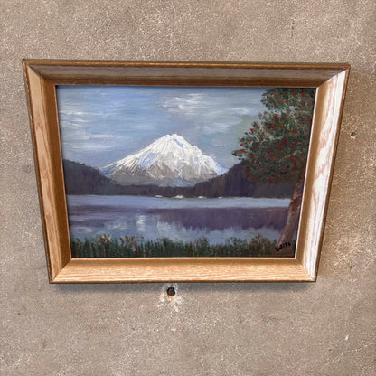 Vintage Mid Century Painting of Mt. Hood by Edith