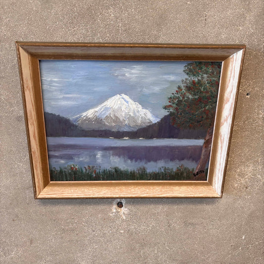 Vintage Mid Century Painting of Mt. Hood by Edith