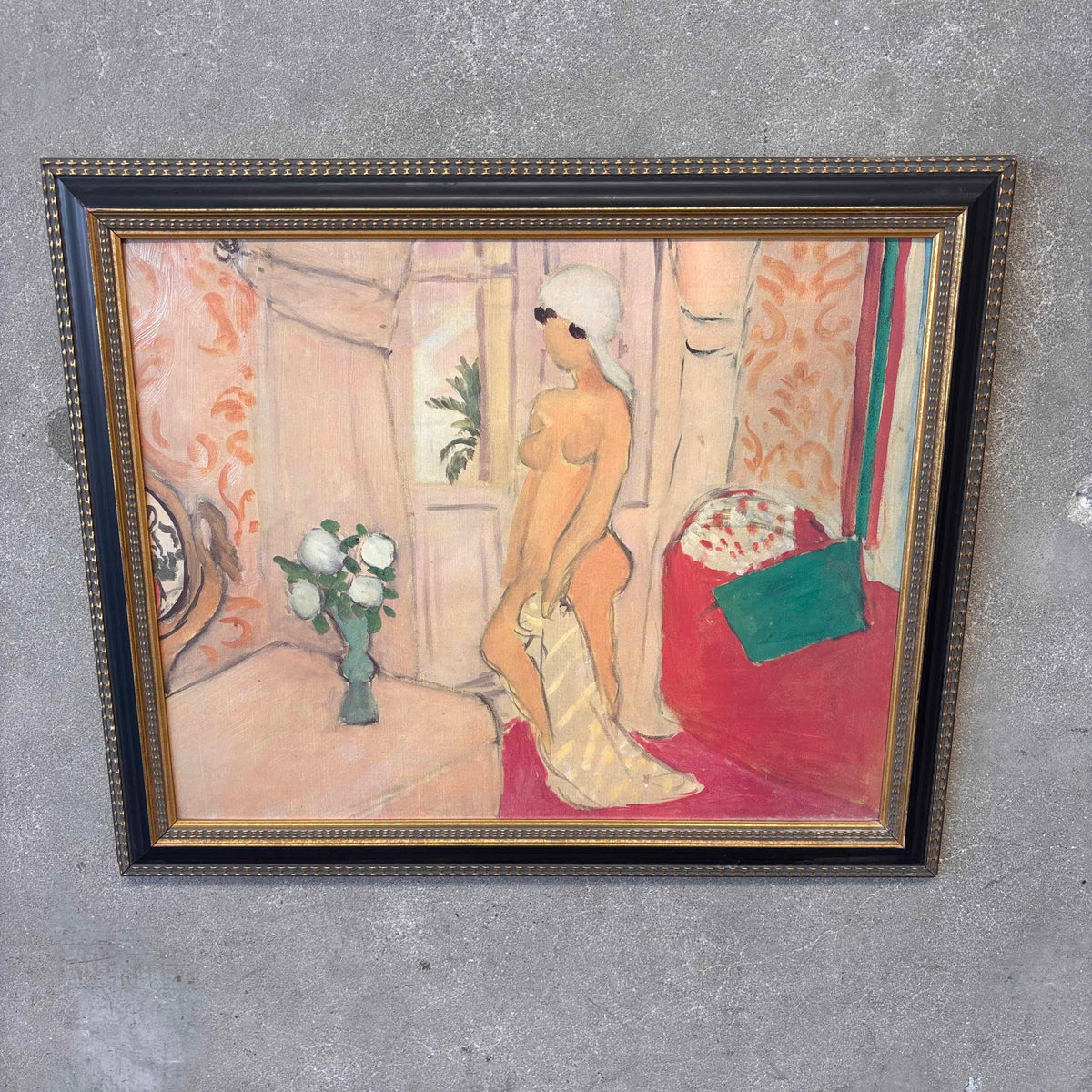 Vintage Mid Century Painting of a Nude Woman