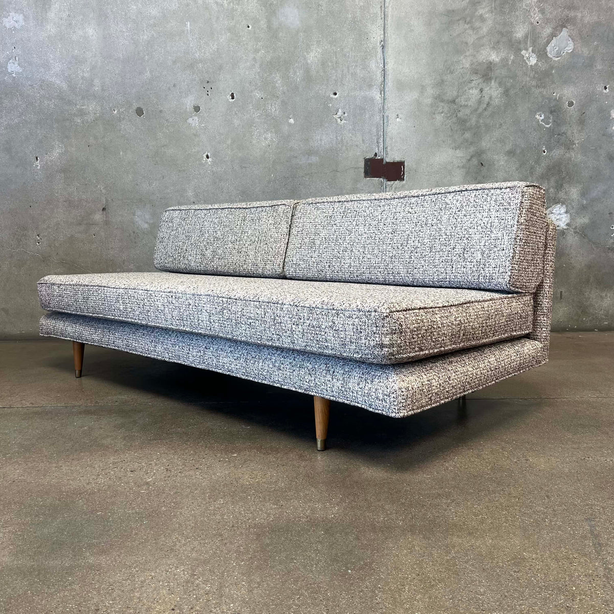 1950s Daybed in Tweed Upholstery