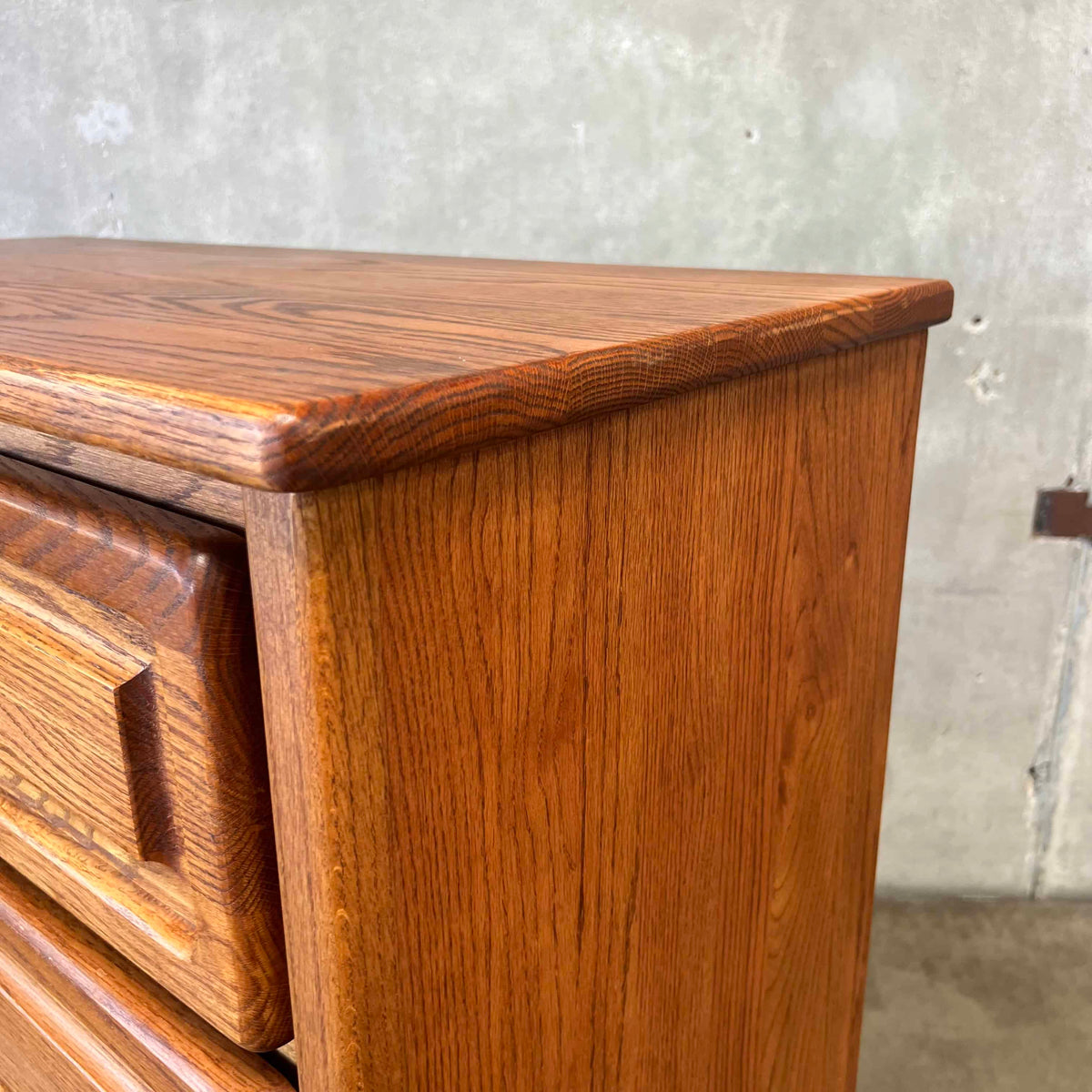 1970s Solid Oak Wardrobe Dresser