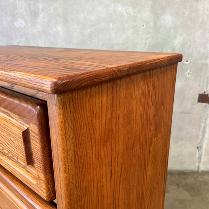 1970s Solid Oak Wardrobe Dresser