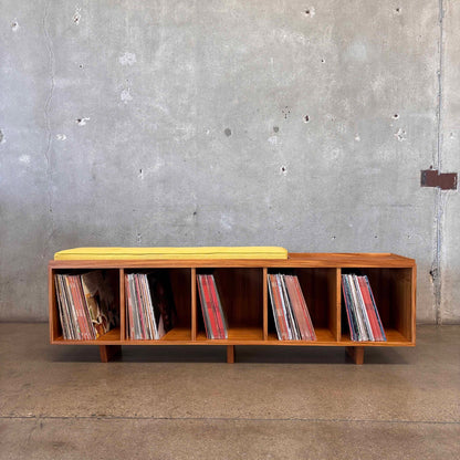 Hifi Teak Vinyl Storage Bench Hand Built By Pete Deeble Furniture - Long Beach CA