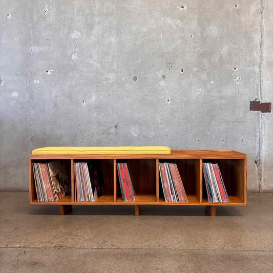 Hifi Teak Vinyl Storage Bench Hand Built By Pete Deeble Furniture - Long Beach CA