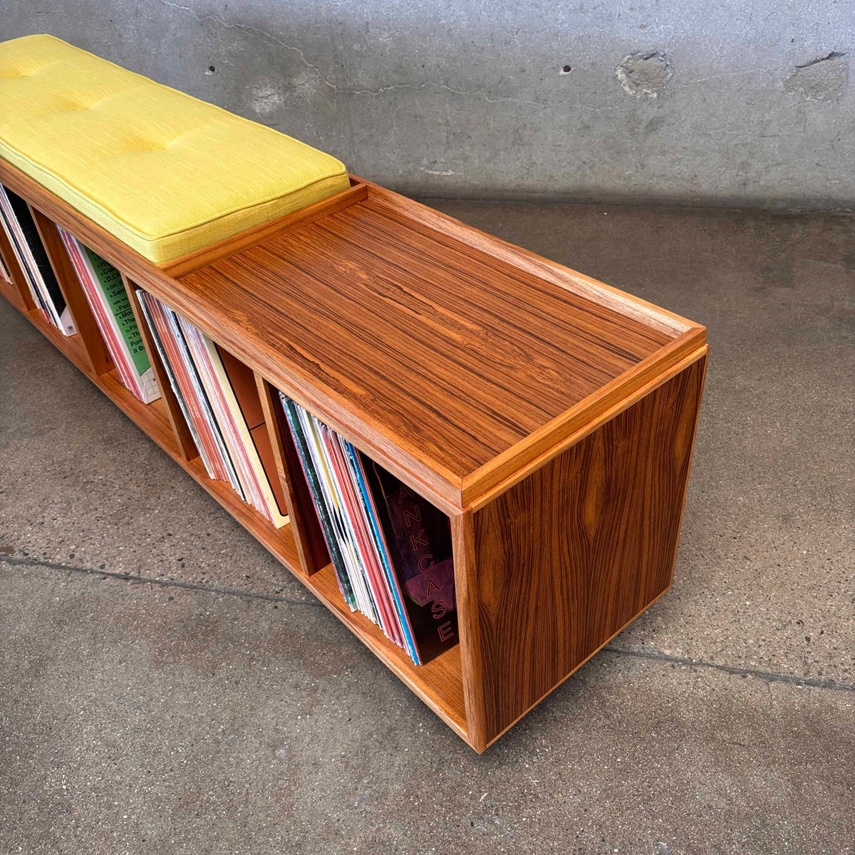Hifi Teak Vinyl Storage Bench Hand Built By Pete Deeble Furniture - Long Beach CA