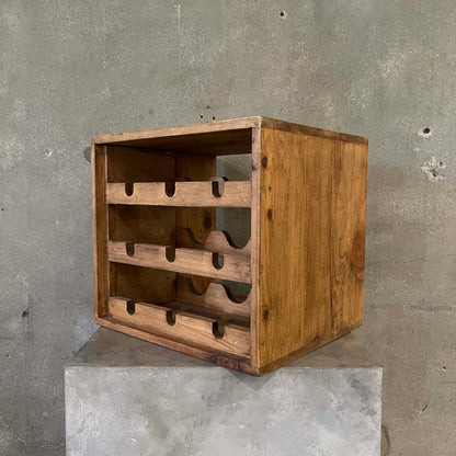 Vintage Repurposed Rustic Wood Wire Bottle Rack