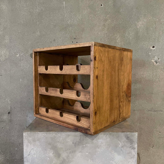 Vintage Repurposed Rustic Wood Wire Bottle Rack