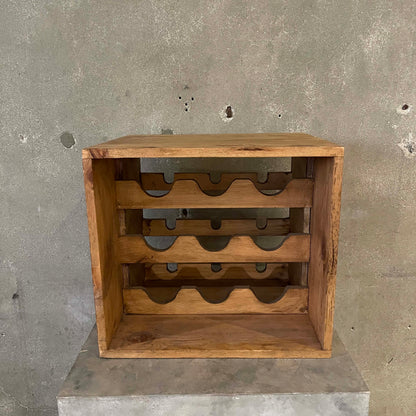 Vintage Repurposed Rustic Wood Wire Bottle Rack