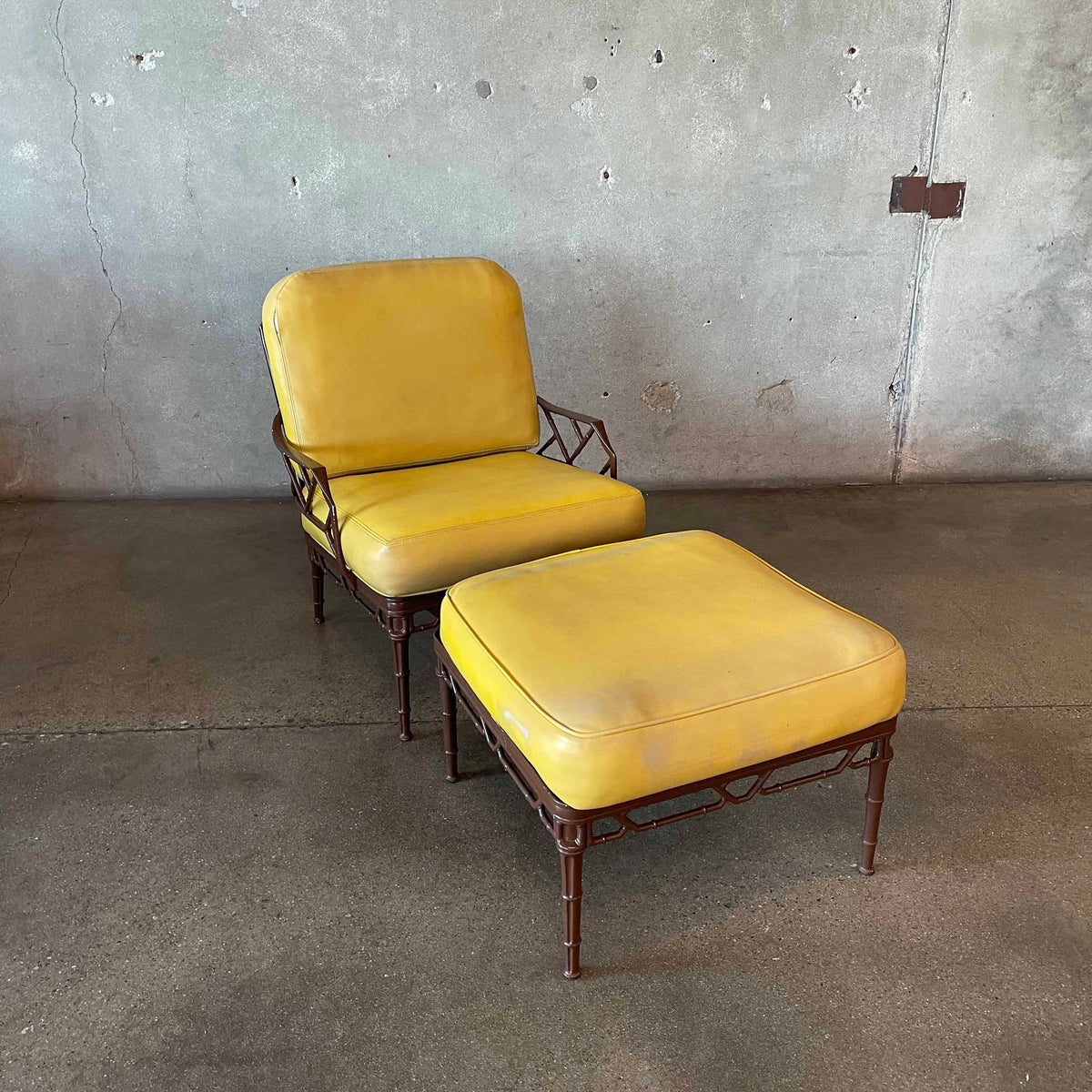 Brown Jordan Calcutta Aluminum Frame Chair & Footstool #1
