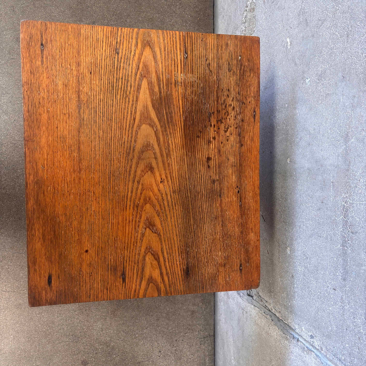 Antique Solid Oak Side Table With Drawers