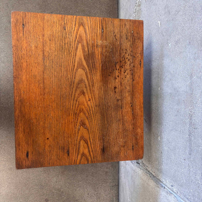 Antique Solid Oak Side Table With Drawers