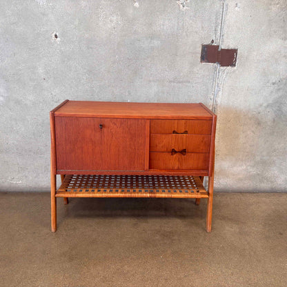 Vald Mortensen Danish Modern Low Side Cabinet With Key