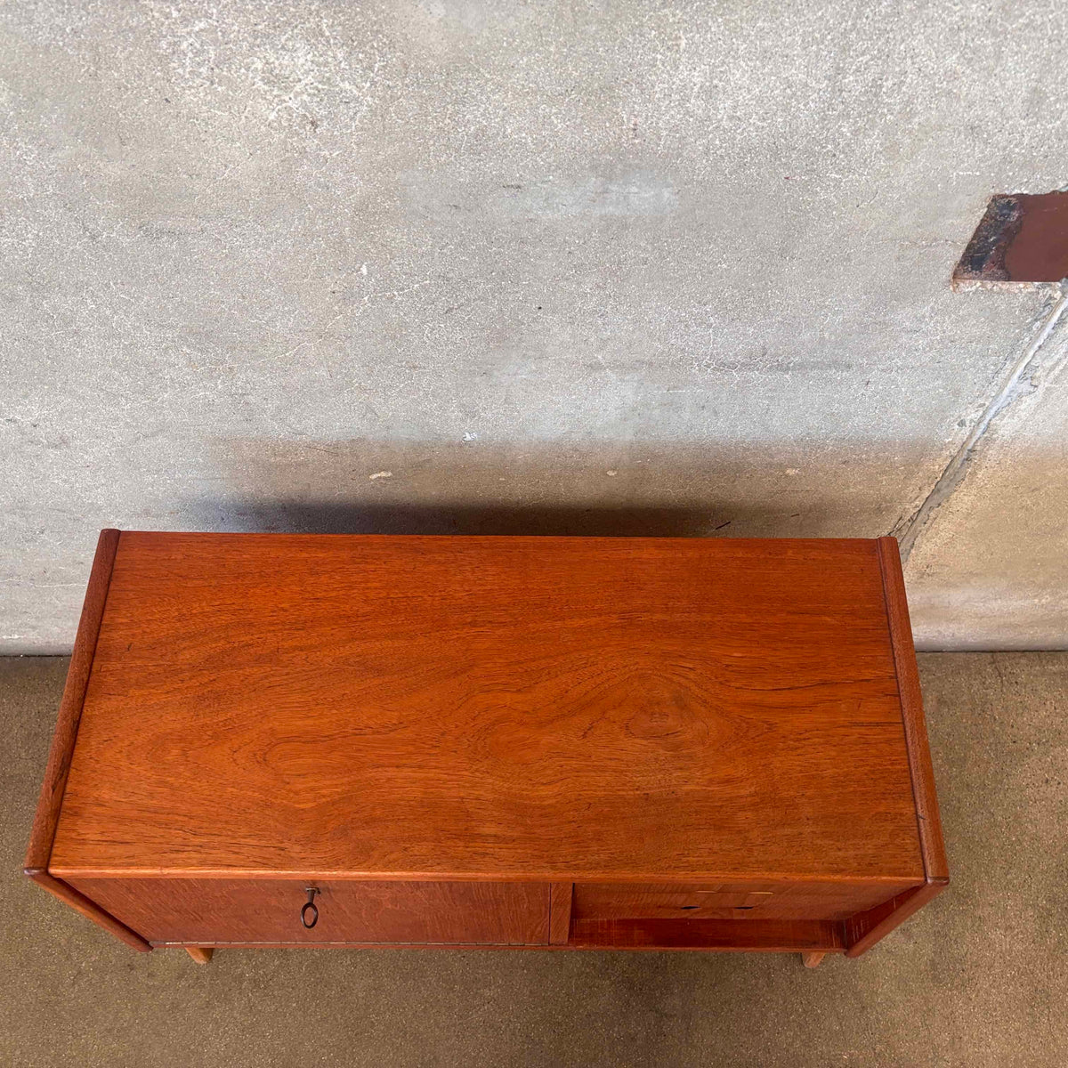 Vald Mortensen Danish Modern Low Side Cabinet With Key