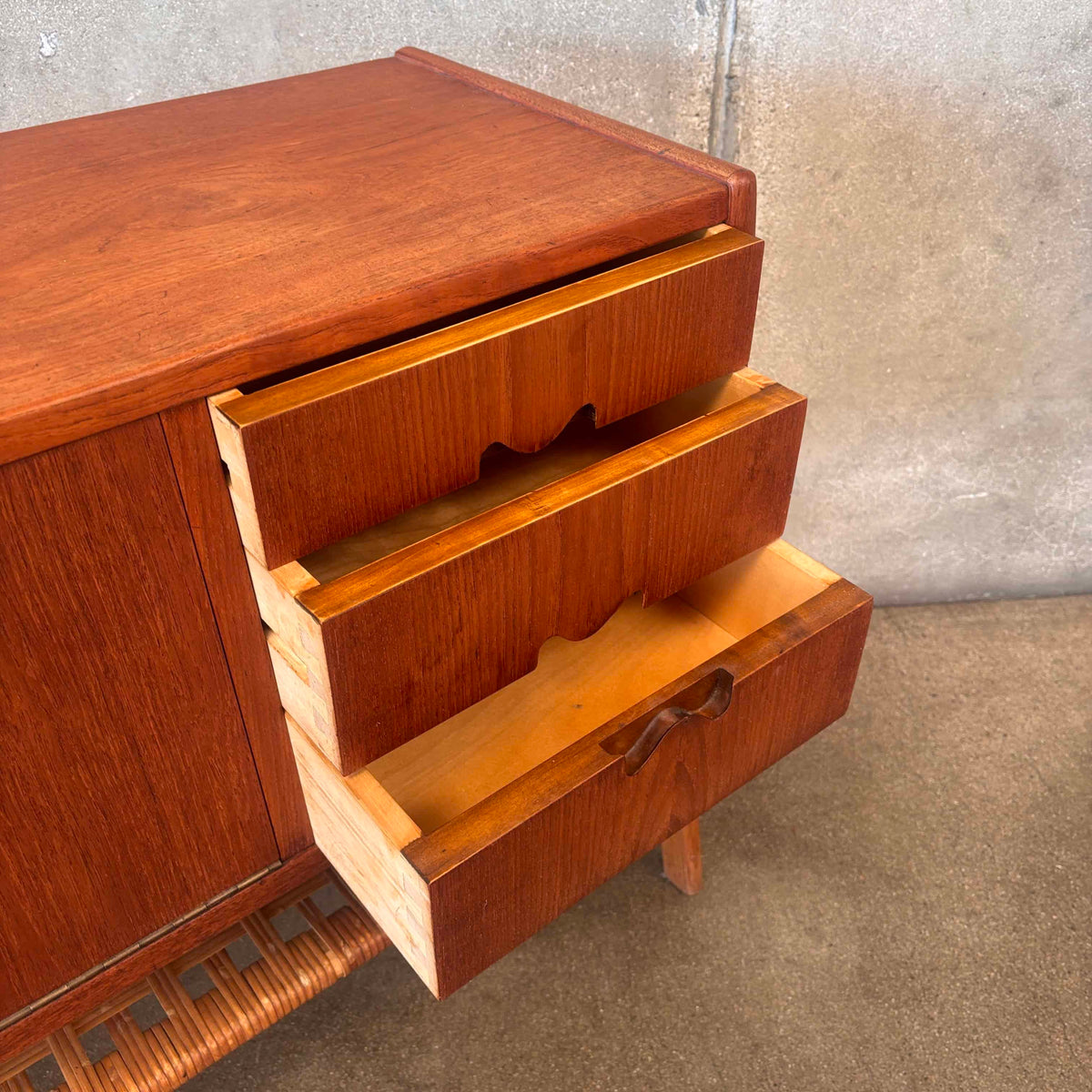 Vald Mortensen Danish Modern Low Side Cabinet With Key