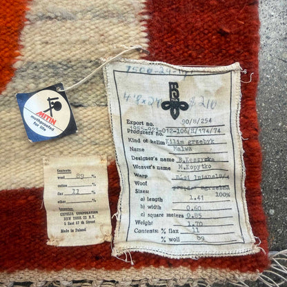 1955 Polish Evelyn Ackerman Style Handwoven Rug