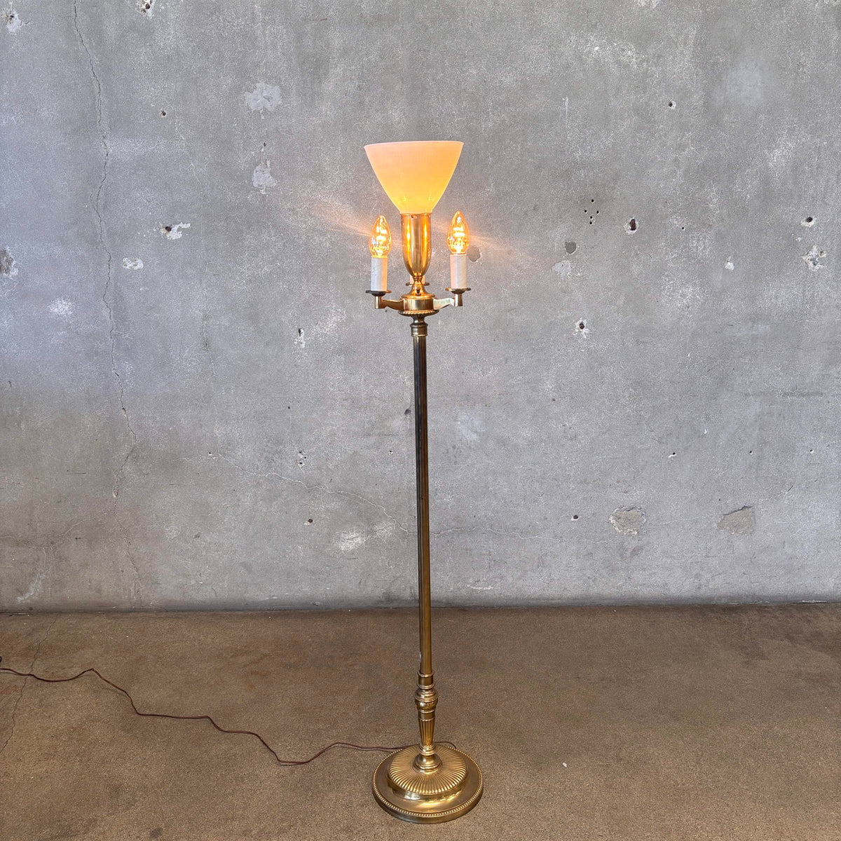 Vintage 1930's Brass 4 Light Floor Lamp