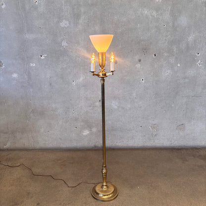 Vintage 1930's Brass 4 Light Floor Lamp