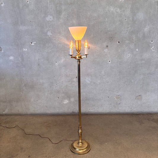 Vintage 1930's Brass 4 Light Floor Lamp