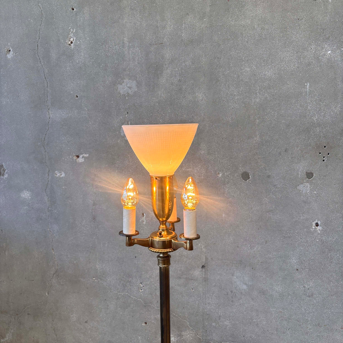Vintage 1930's Brass 4 Light Floor Lamp
