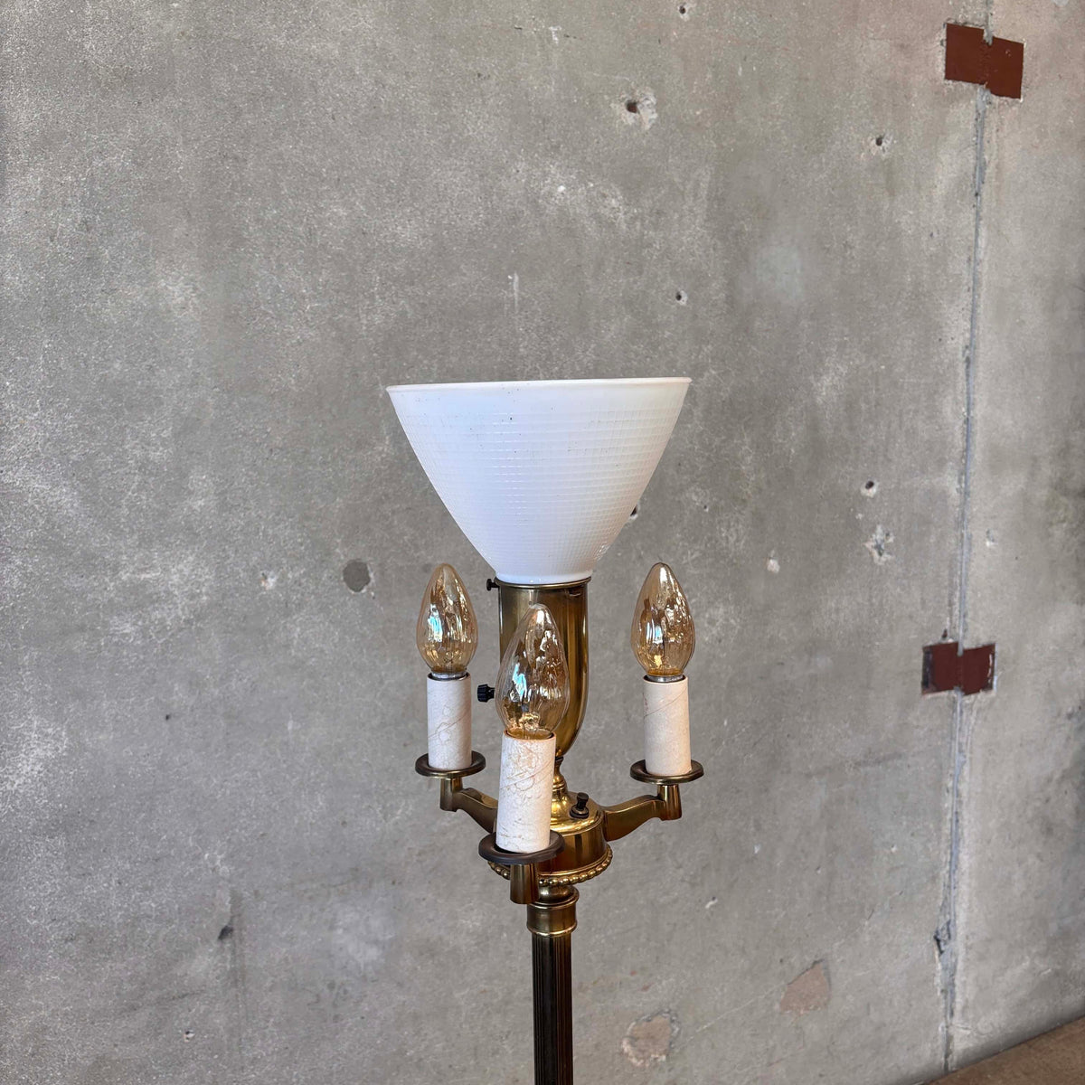 Vintage 1930's Brass 4 Light Floor Lamp