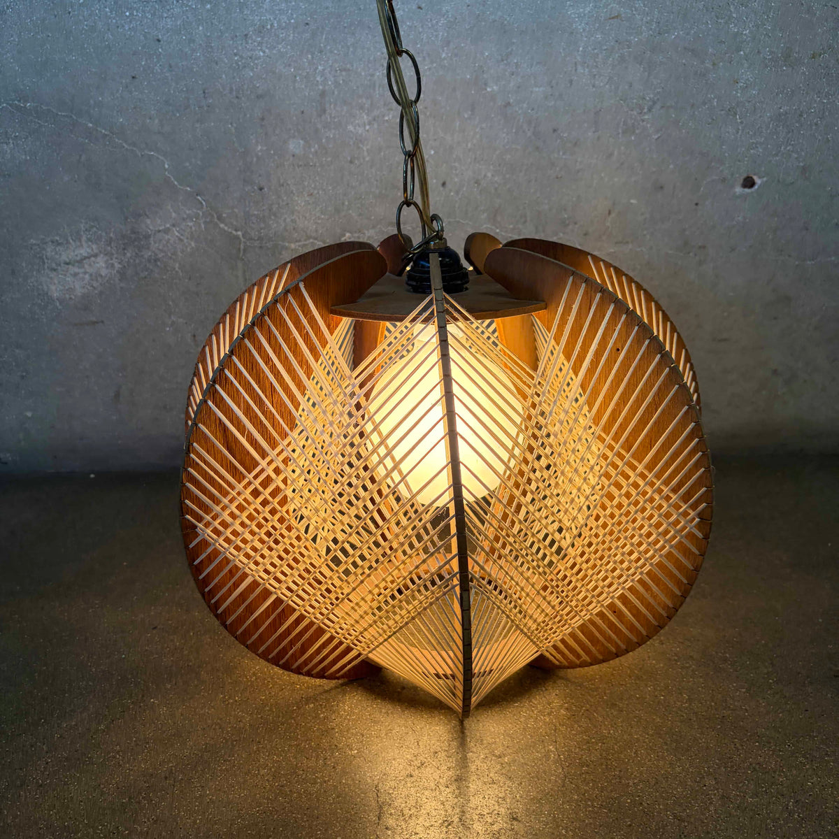 Vintage Danish Hanging Swag Lamp