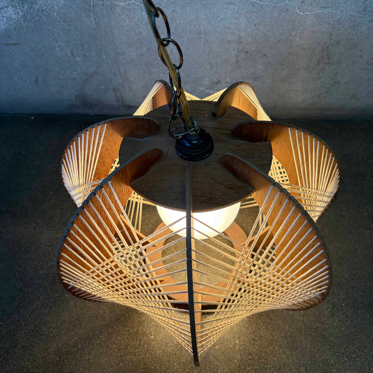 Vintage Danish Hanging Swag Lamp